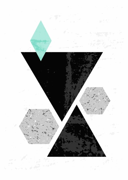 Poster Minimalistisch patroon met geometrische vormen