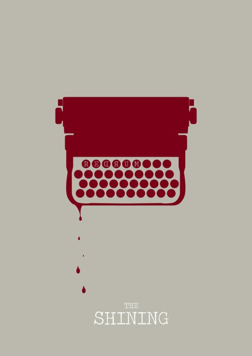 Poster De inscriptie 'The Shining' en een oude typemachine.