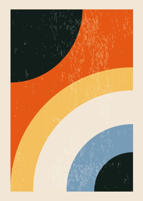 Poster Figuren in moderner abstrakter Form inspiriert vom Bauhaus