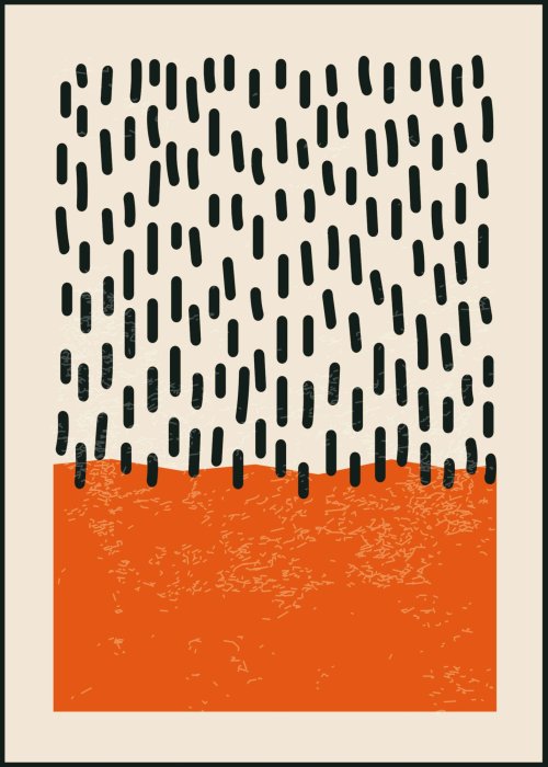 Poster Von Bauhaus inspirierte minimalistische geometrische Komposition mit Strichen