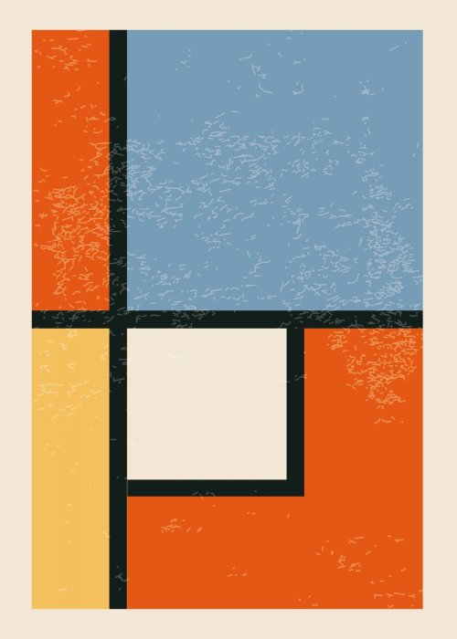 Poster Geometrische Formen im modernistischen Stil inspiriert vom Bauhaus