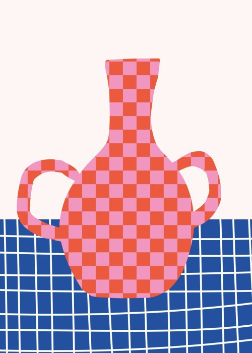 Poster Abstrakte Vase moderne Illustration