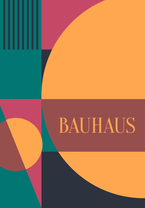 Poster Bauhaus bunte abstrakte Illustration