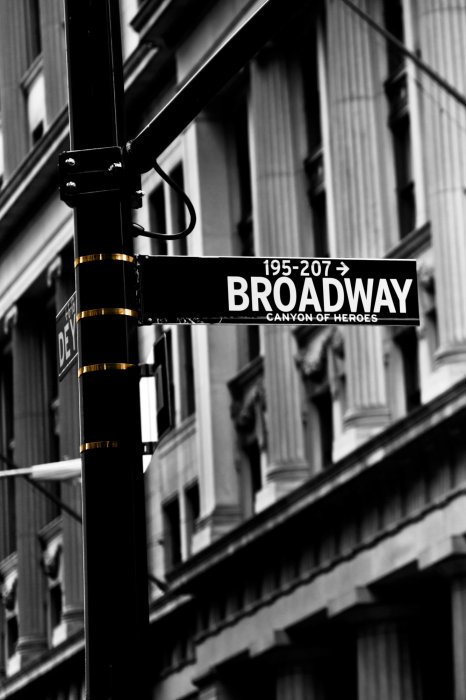 Poster Broadway Straßenschild in New York City
