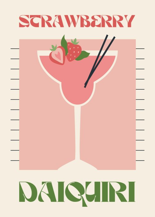 Poster Erdbeer-Smoothie moderne Illustration