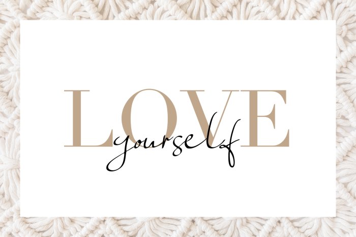 Poster Love yourself Schriftzug