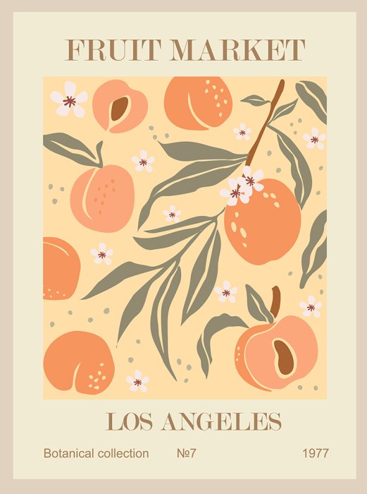 Poster Äste mit Pfirsichen