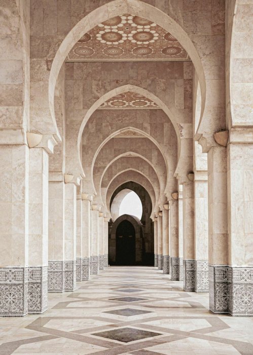 Poster Marokkanische Architektur Moschee in Casablanca