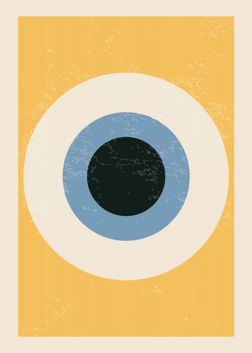 Poster Geometrische Komposition minimalistische Kreise inspiriert vom Bauhaus