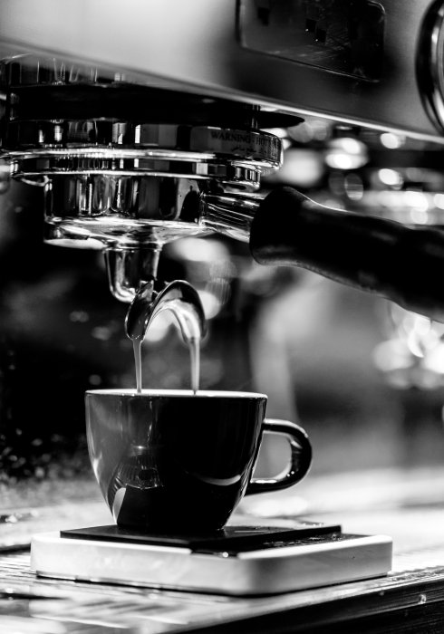 Poster Kaffeetasse schwarz-weiße Fotografie