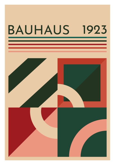 Poster Geometrische Abstraktion im Bauhaus-Stil