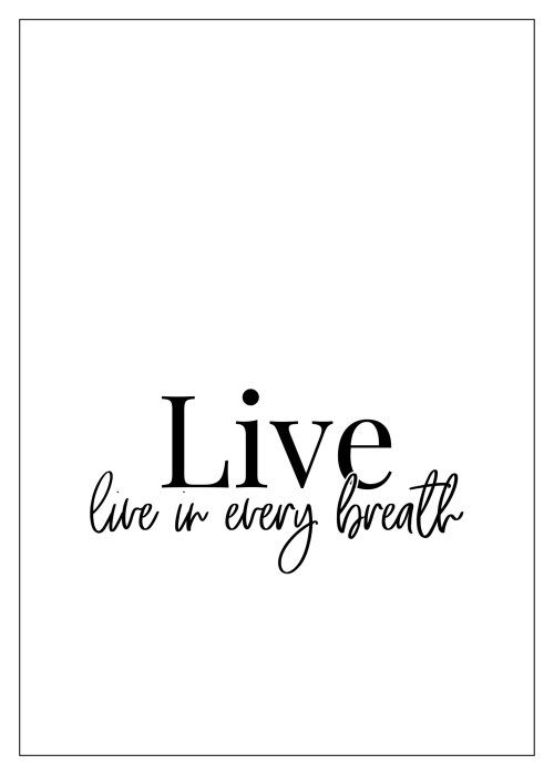 Poster Zitat über das Leben auf weißem Hintergrund