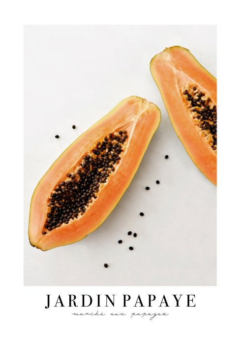 Poster Saftige Papayafrüchte