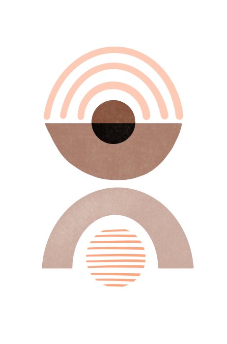 Poster Geometrische Formen Abstraktion in Mocha-Mousse-Farben