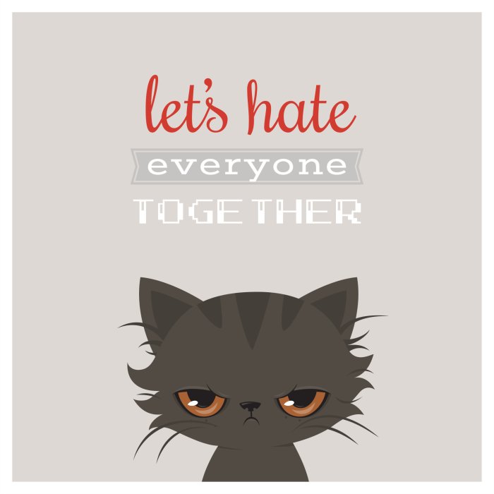 Poster Kat met een grappige tekst