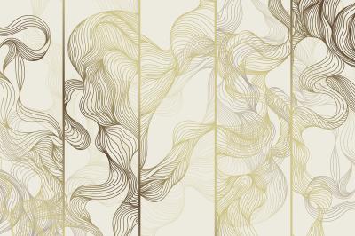 Fotobehang Goudbruine golven op een lichtgekleurde achtergrond