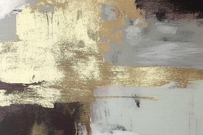 Fotobehang Betonnen textuur versierd met gouden details