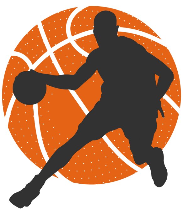 Sticker Silhouet van een basketballer