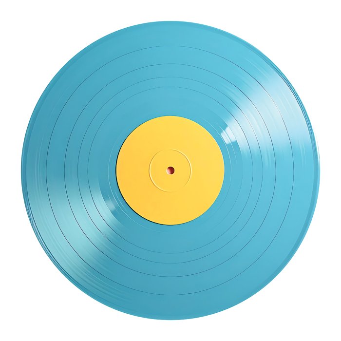 Sticker 3D blauwe vinylplaat