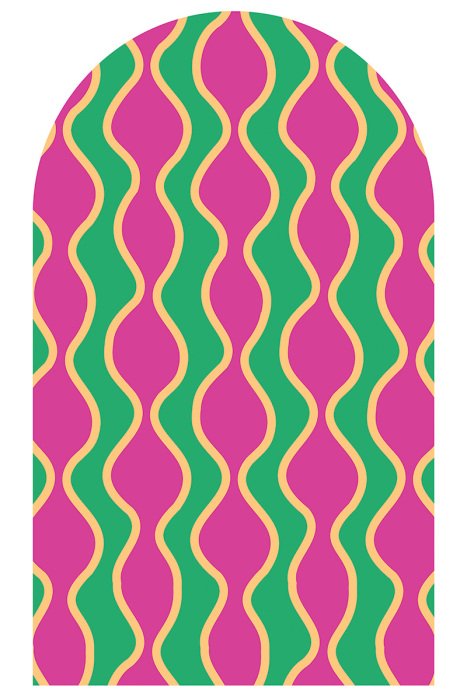 Sticker Retro patroon met golvende lijnen