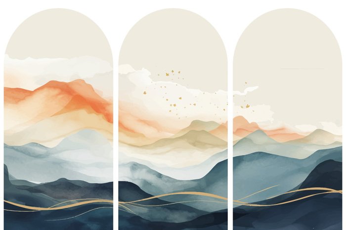 Sticker Abstract berglandschap