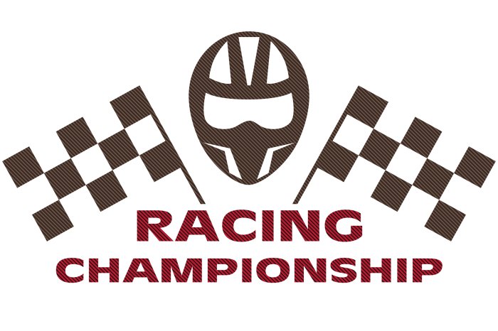 Sticker Racehelm tussen vlaggen