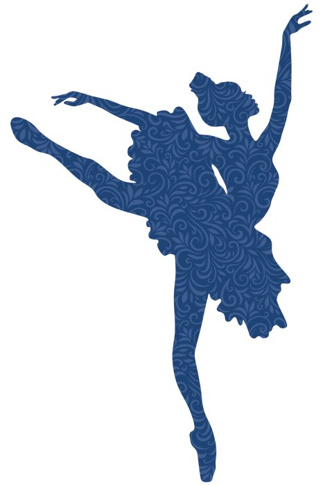 Sticker Een ballerina met bloemen in een danshouding