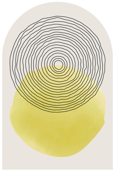 Sticker Lineaire abstracte compositie in een moderne stijl.