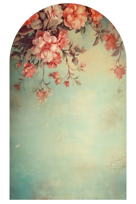 Sticker Bloemen op een vintage betonnen achtergrond