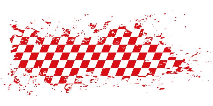 Sticker Rode en witte geblokte racevlag