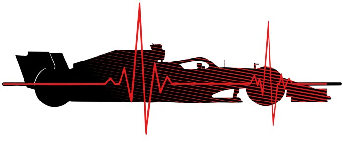 Sticker Een raceauto met een ECG-lijn