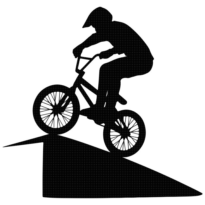 Sticker Het silhouet van een BMX-atleet