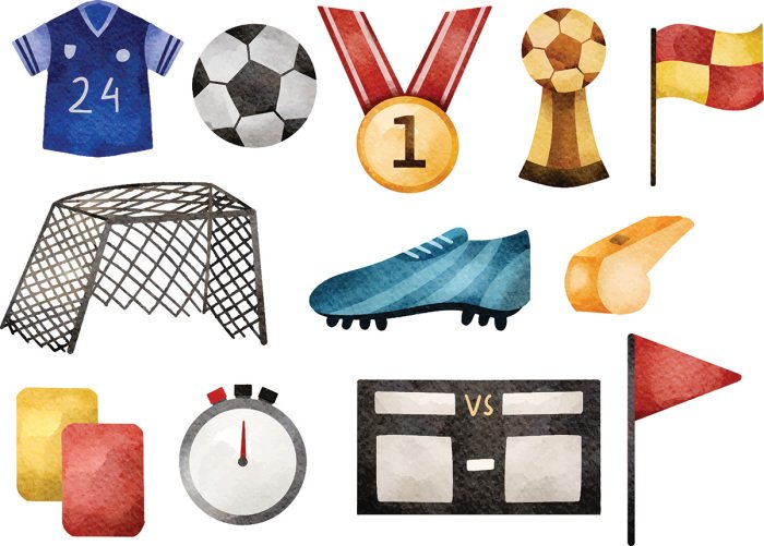 Sticker Aquarel voetbalsymbolen