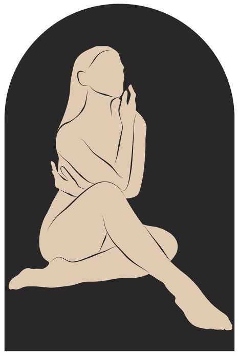 Sticker Minimalistisch vrouwelijk silhouet in een moderne stijl