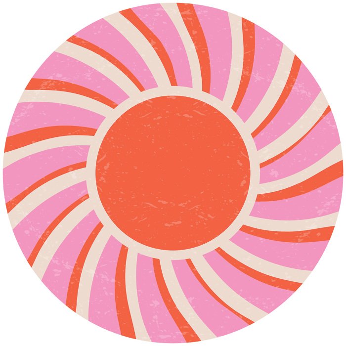 Sticker Abstracte geometrische retro zon