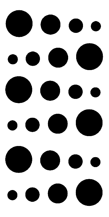 Behang Patroon met ritmische zwarte stippen