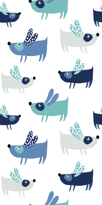 Behang Blauwe honden met lange oren