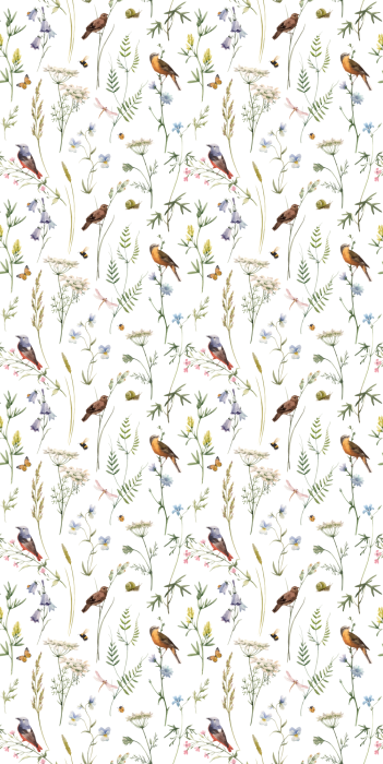 Behang Licht lentepatroon met vlinders