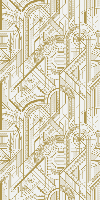 Behang Architectonisch patroon met bogen en lijnen