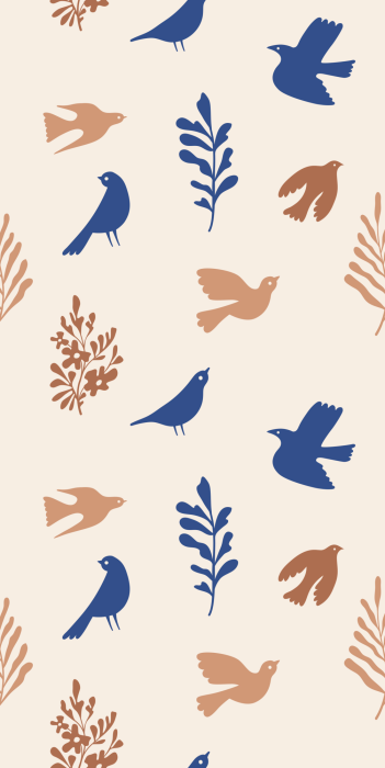 Behang Vogels tussen eenvoudige vegetatie