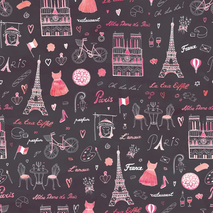 Behang Symbolen van Parijs