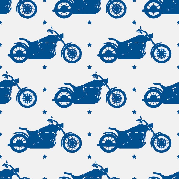 Behang Blauwe cruisermotoren op een witte achtergrond