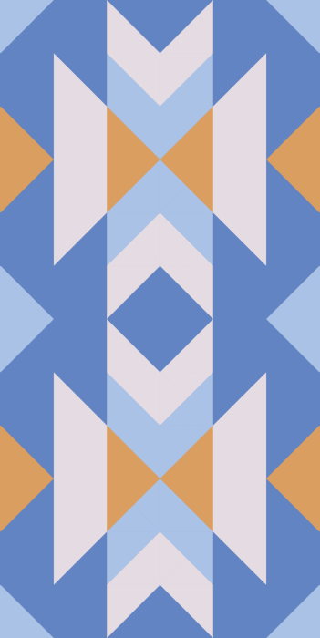 Behang Geometrische blauwe vormen