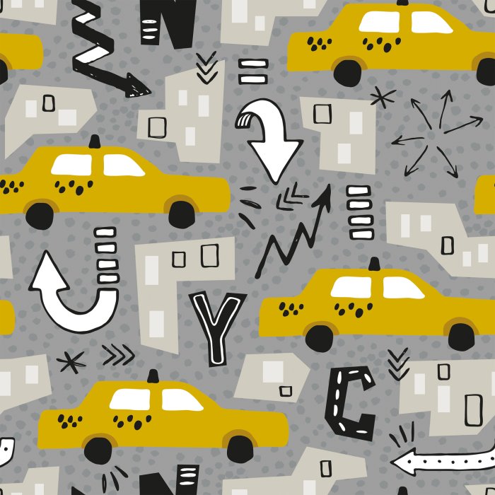 Behang Gele taxi's in New York