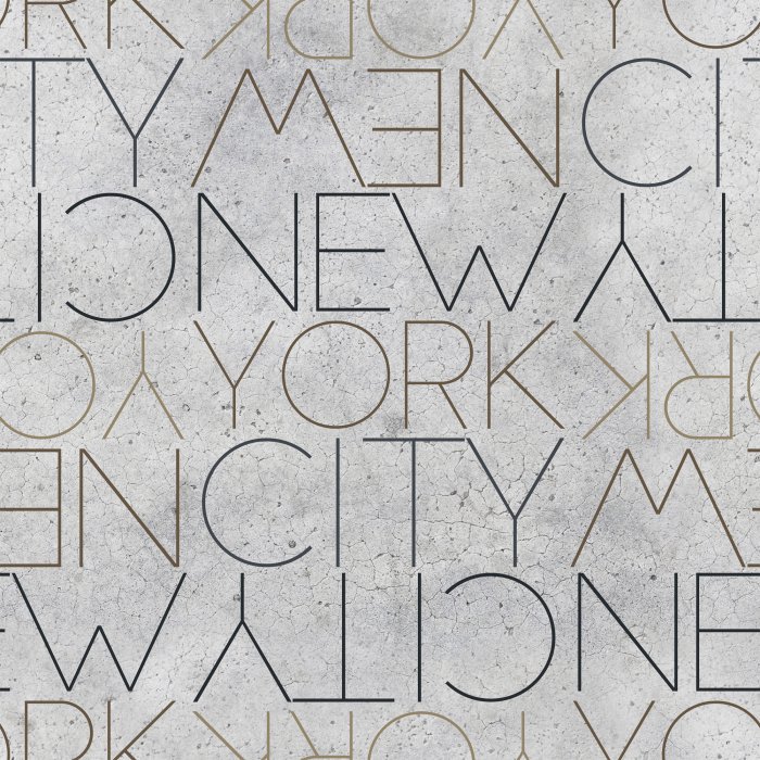 Behang Opschriften van New York City op een grijze achtergrond