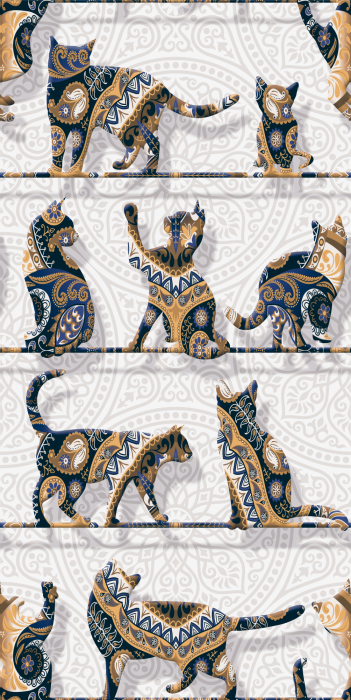 Behang Artistieke weergave van kleurrijke katten