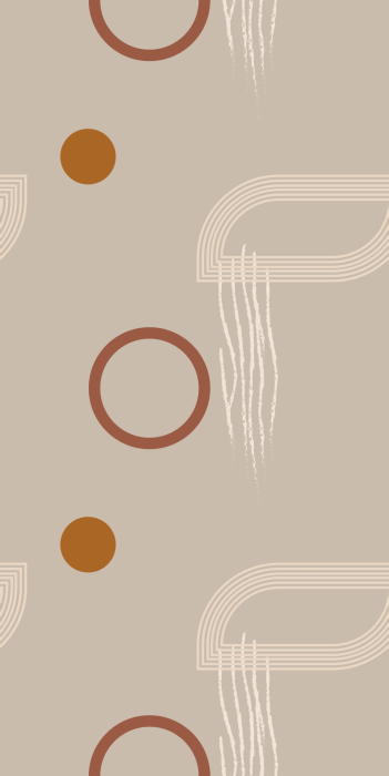 Behang Abstracte beige afbeelding met ritmische cirkels