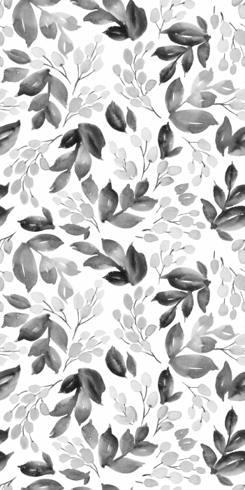 Behang Een plantenpatroon in grijstinten