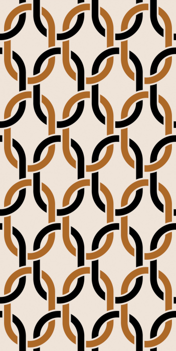 Behang Retro kettingachtig patroon