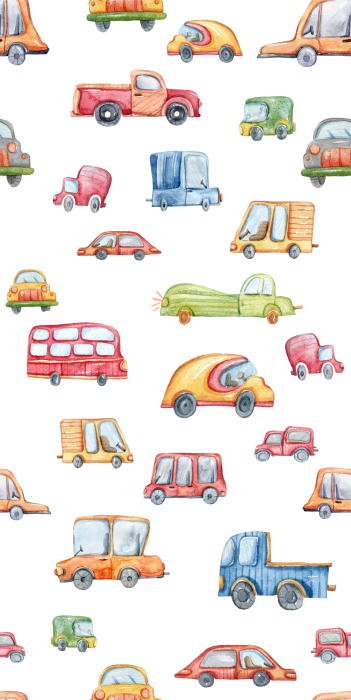 Behang Lichte illustratieve voertuigcompositie